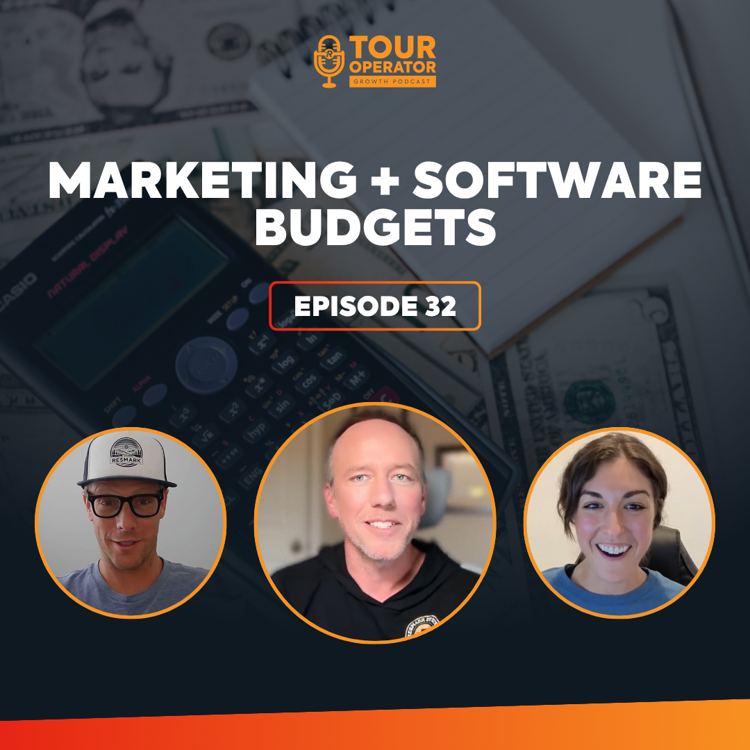 Scott Riddell with Nikki and Greg on the Tour Operator Growth Podcast discussing marketing and booking software spend