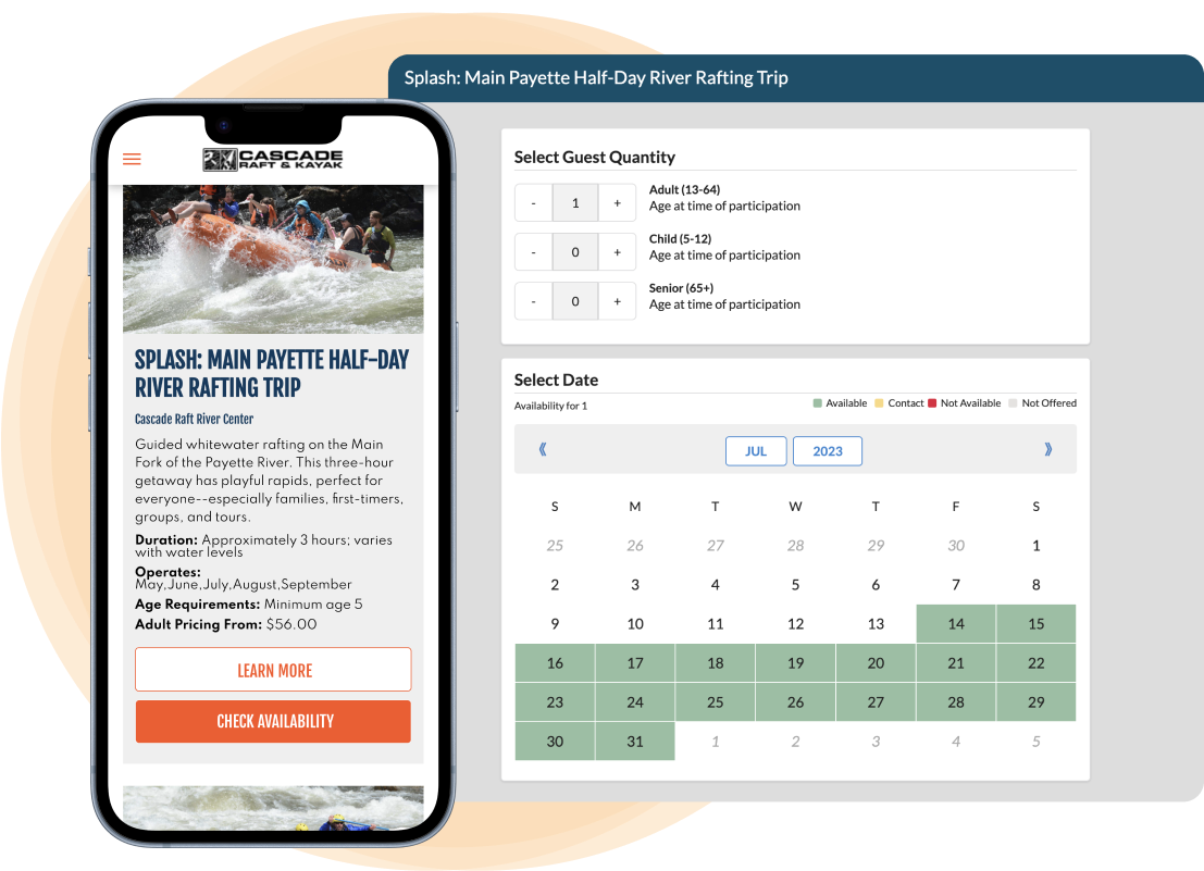 Resmark booking system image of phone and calendar