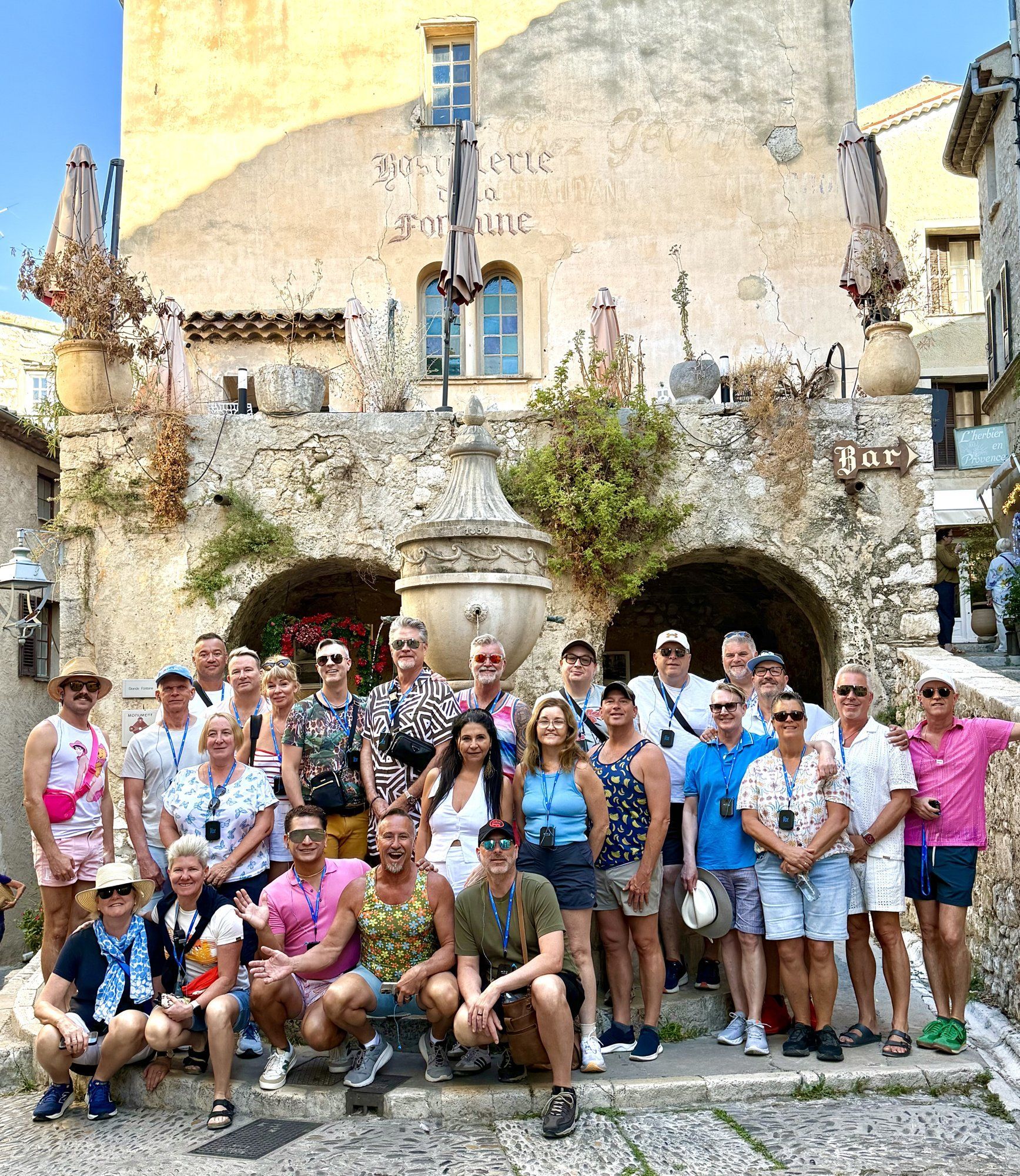 Hermes Holidays group in St Paul de Vence, gay tour of Provence