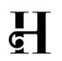 Stylized letter H with ornate swirl.
