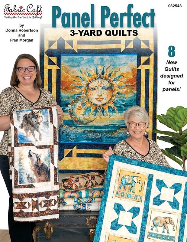 Magazine cover featuring three quilt designs, including a sun panel quilt and blue geometric quilts.