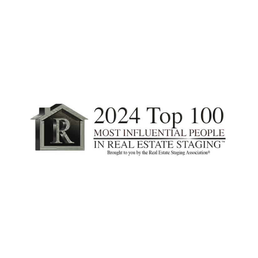 2024 Top 100 Most Influential People in Real Estate Staging award logo with house-and-letter R icon