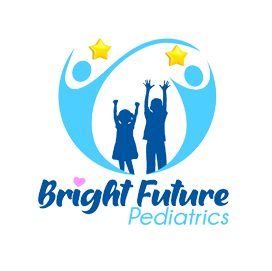 A logo for Bright Future Pediatrics shows a boy and a girl.