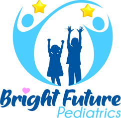 A logo for Bright Future Pediatrics shows a boy and a girl.