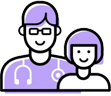 A doctor and a child are standing next to each other.