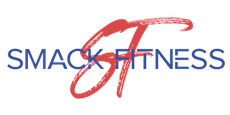 Smack Fitness logo in blue with a red stylized “ST” overlaid