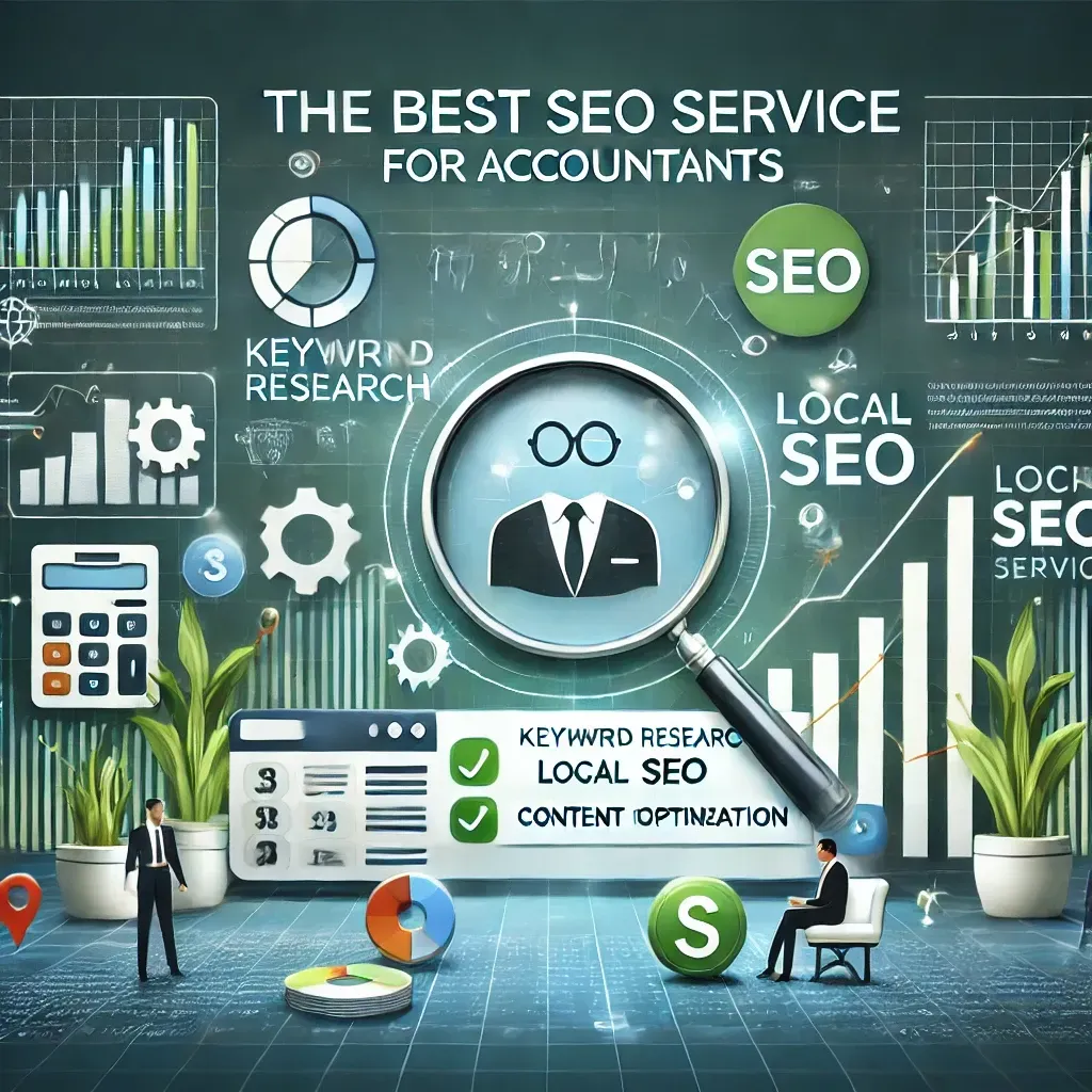 A poster showing the best seo service for accountants.