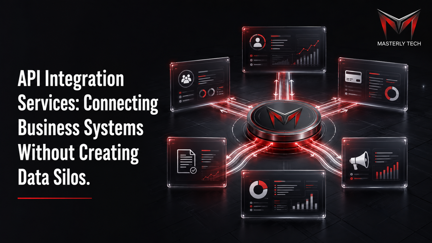 API integration connecting business systems and data.