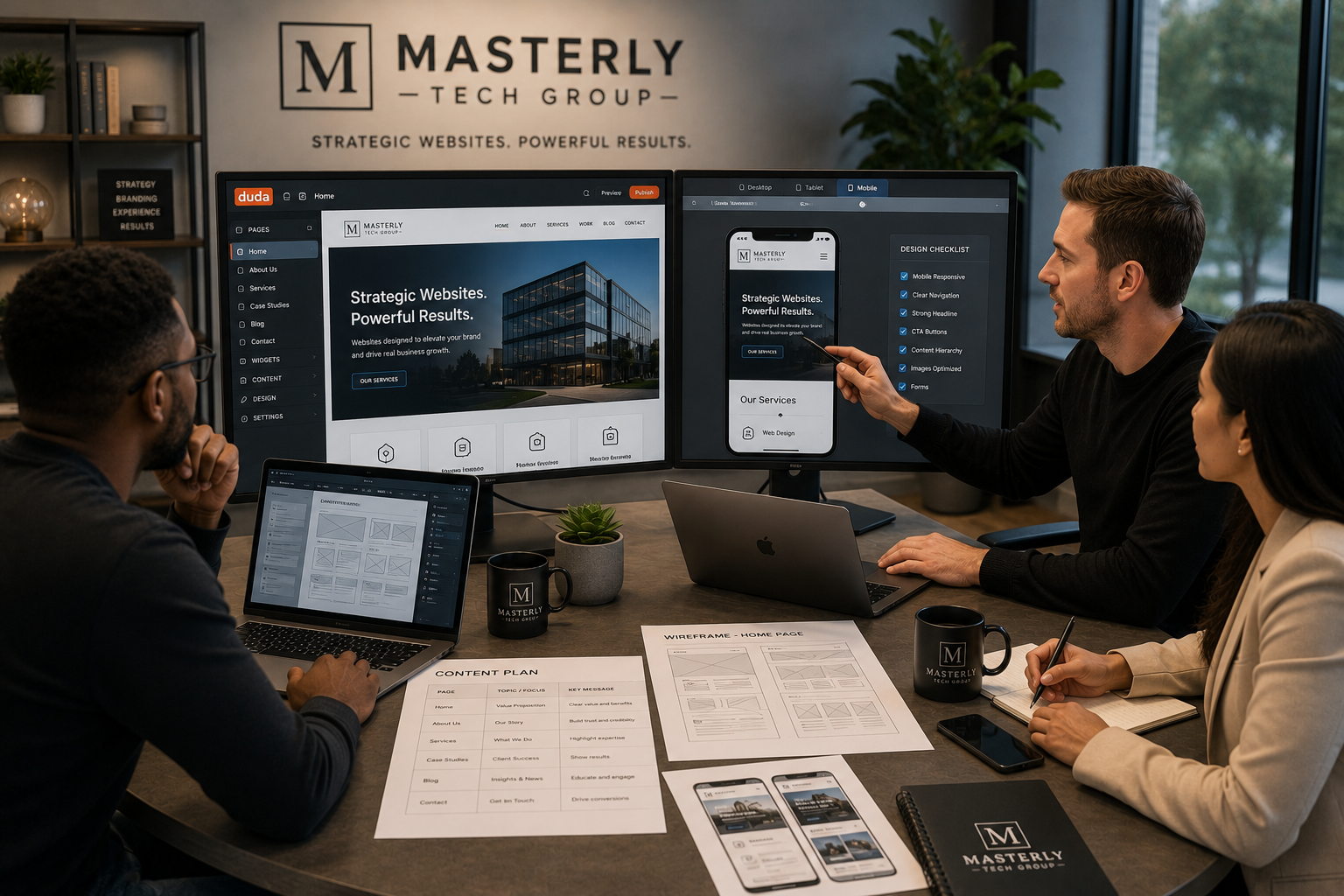 Duda website design planning session with responsive business website development