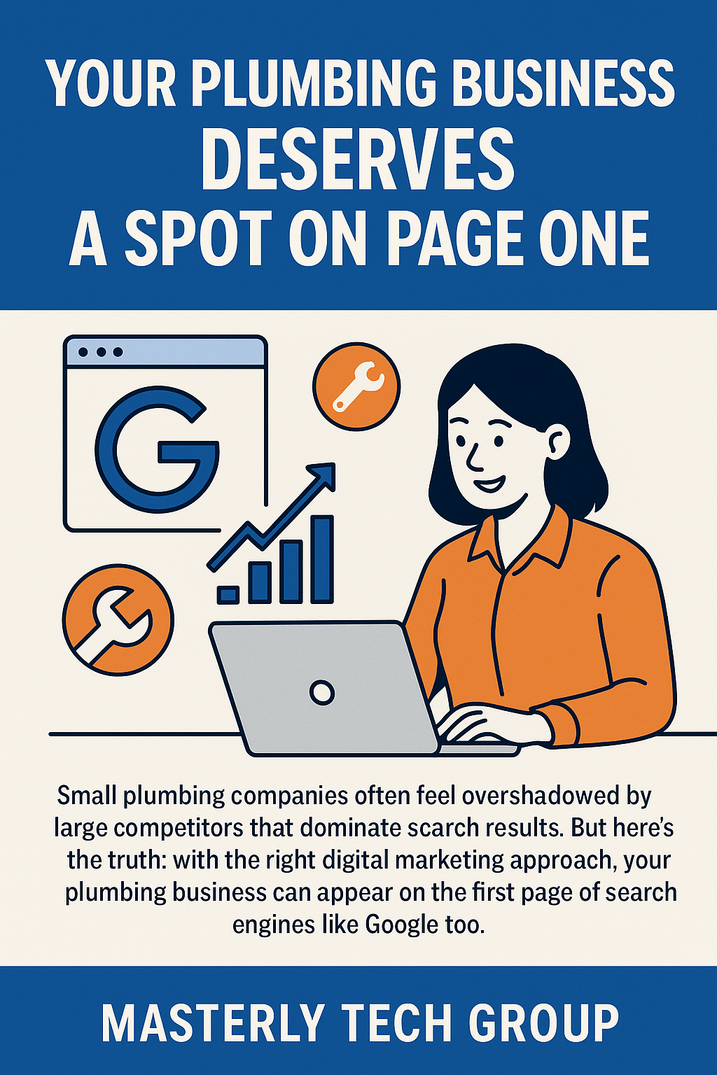Promotional digital illustration for Masterly Tech Group featuring the headline