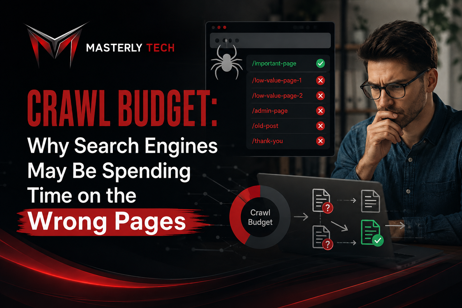 Crawl budget, Googlebot crawl, indexation, and technical SEO optimization.