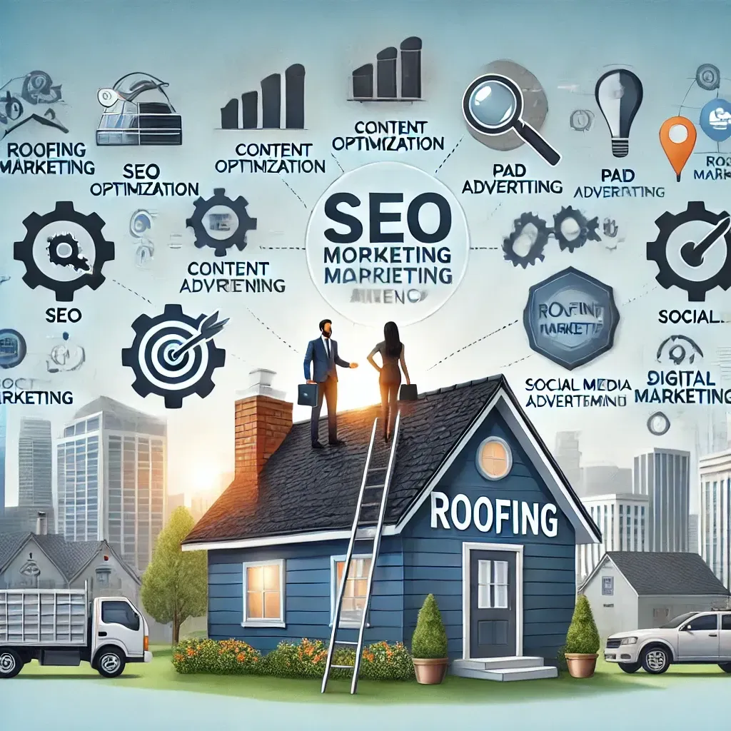 A man and a woman are standing on the roof of a house.