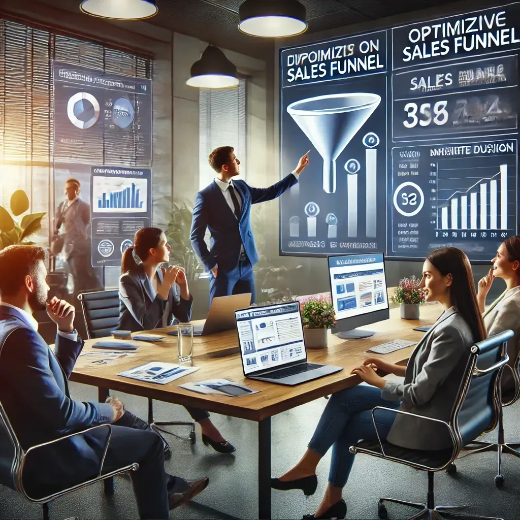 A man is giving a presentation to a group of people in a conference room.