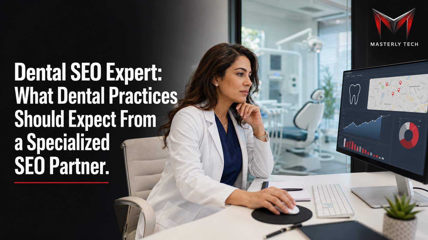 Dental SEO expert reviewing a dental practice website.