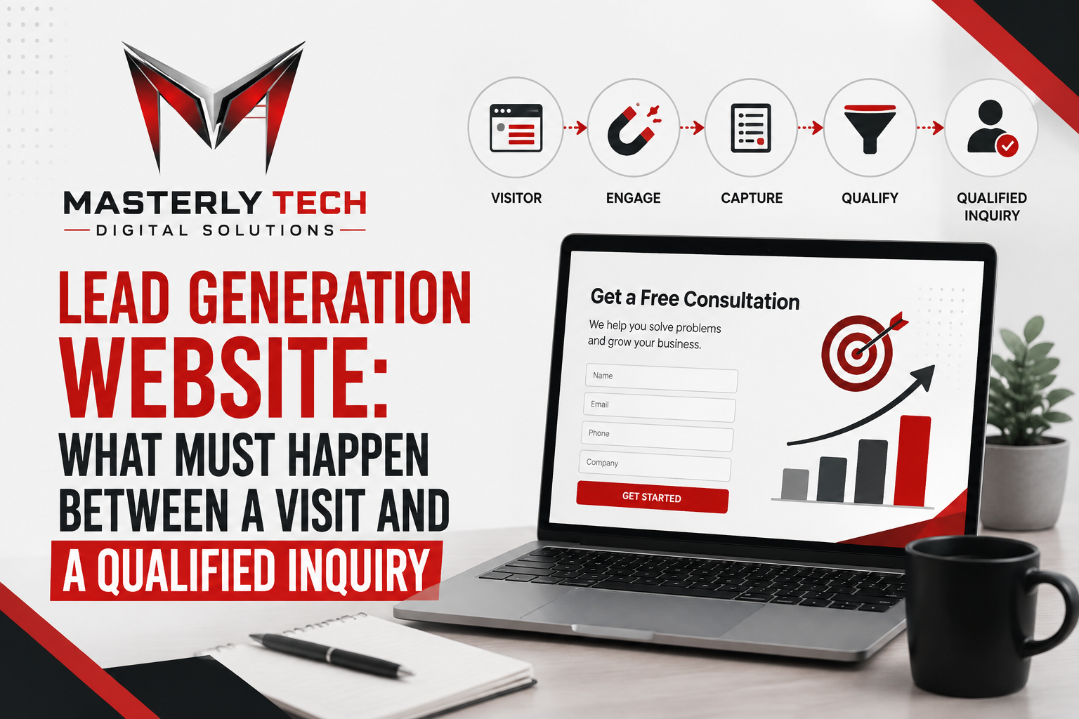 Lead generation website design with conversion and lead tracking tools.