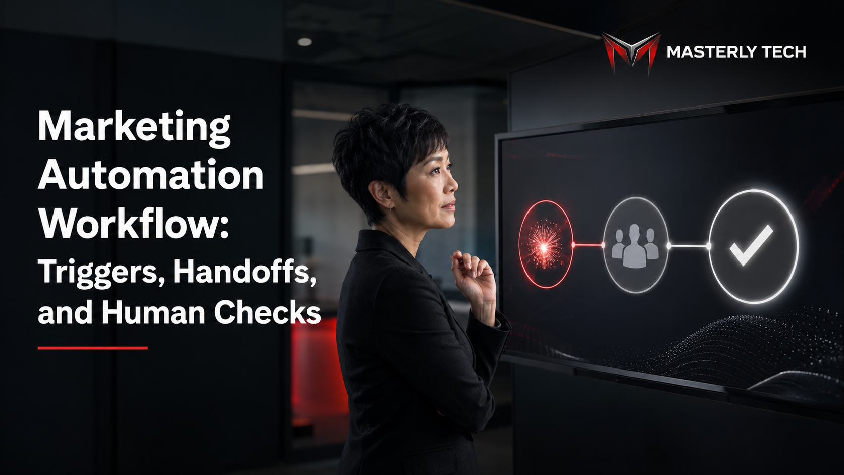 Marketing automation workflow connecting campaign triggers and follow-up