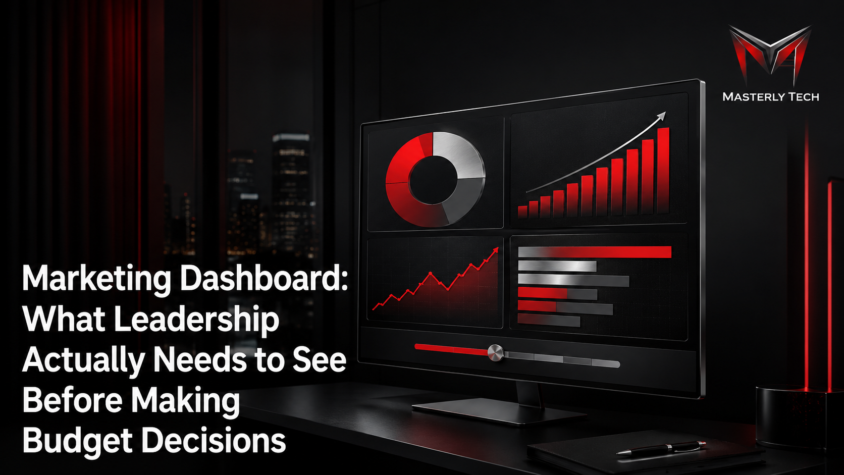 Marketing dashboard with KPIs and lead metrics.