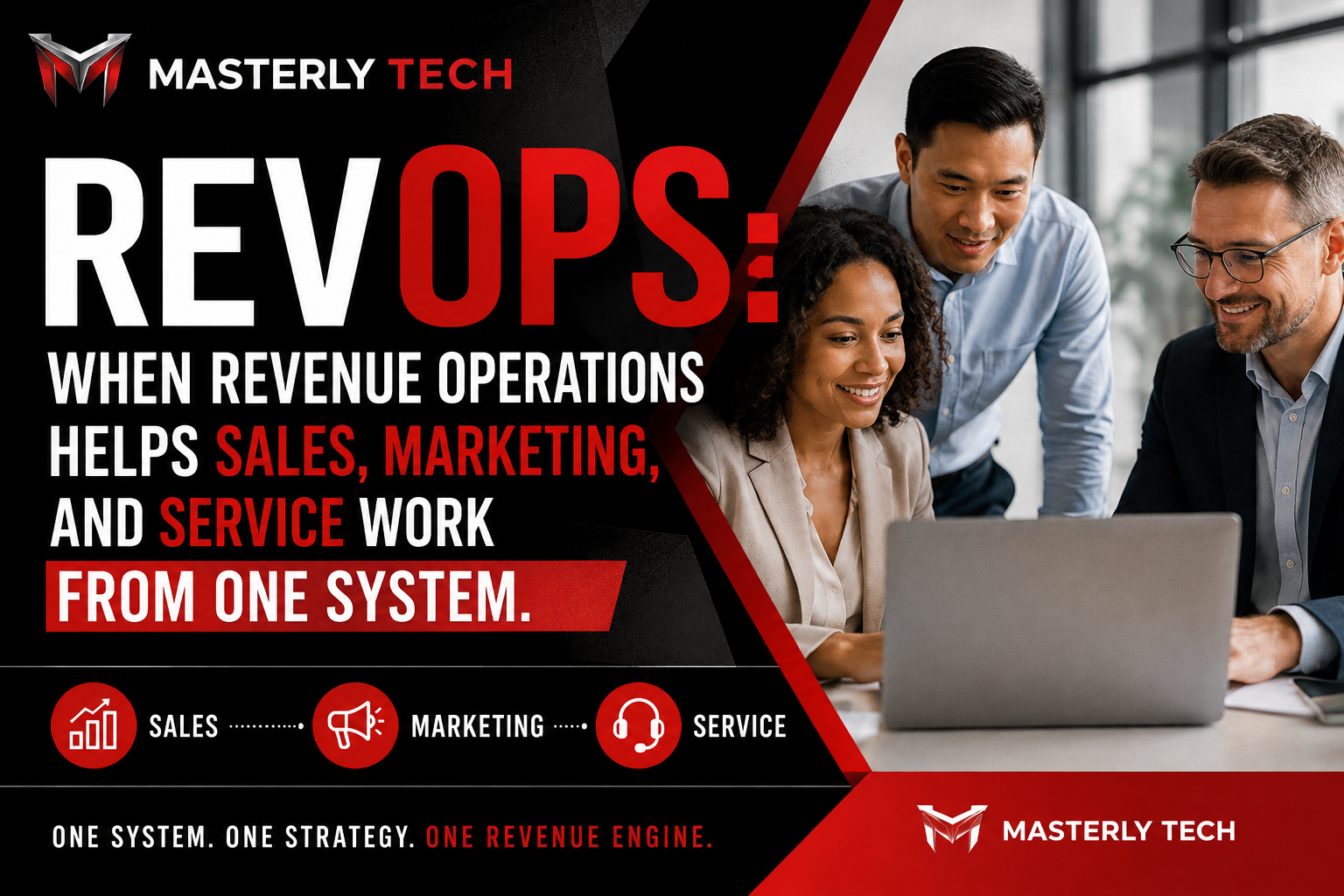 RevOps aligning sales, marketing, and customer service teams