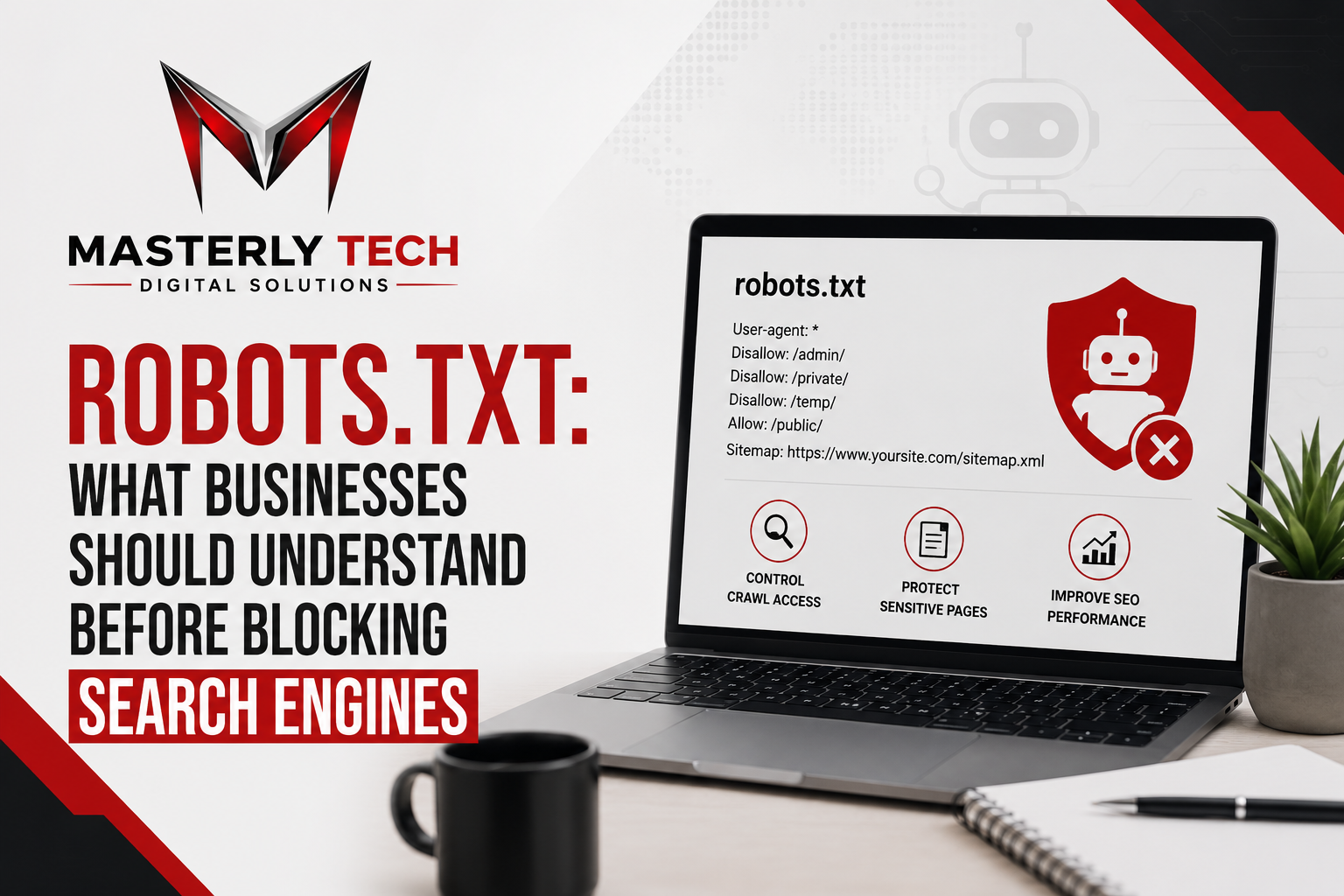 Robots.txt file for search engine crawl access and control.