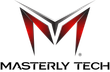 A logo for a company called masterly tech with a red m on a white background.