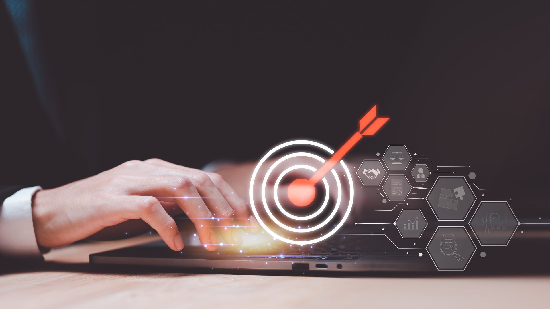 Illustration summarizing a comprehensive roofing lead generation strategy, featuring targeted Google Ads, data-driven marketing, and continuous campaign optimization to capture high-quality leads and accelerate growth.