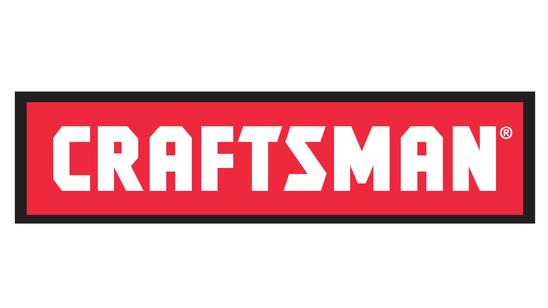 The white "CRAFTSMAN" brand logo in a bold, geometric font set against a red rectangular background with a black border.