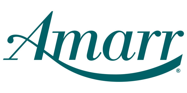 The word "Amarr" in dark teal serif font, underscored by a sweeping curved line, with a small registration symbol.