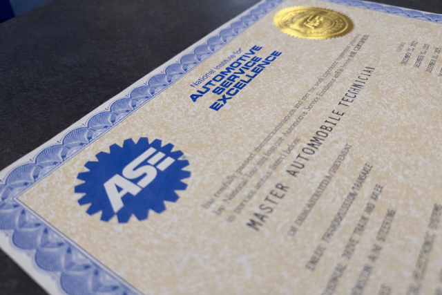 ASE Certificaiton | Arie Nol Auto Center