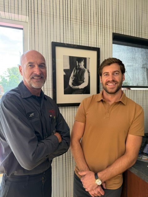 Cameron and Jeff at the shop | Arie Nol Auto Center, Inc.