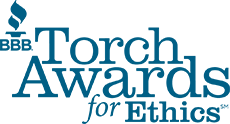 BBB Torch Awards for Ethics logo in teal. | Arie Nol Auto Center
