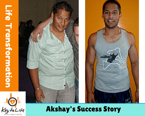 Akshay's before and after weight loss photos