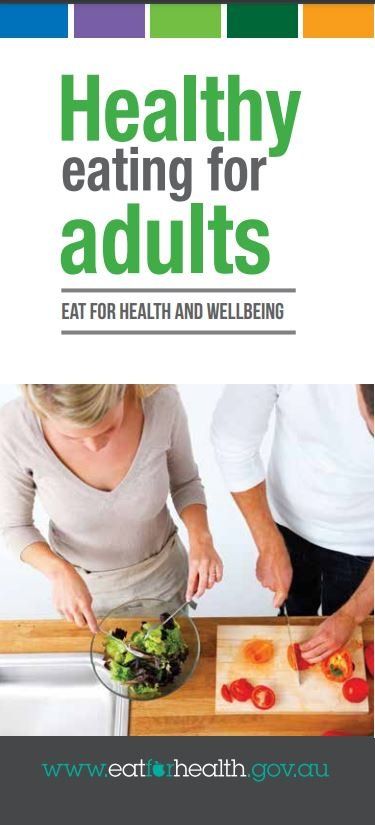 Front cover of the Healthy Eating for Adults brochure