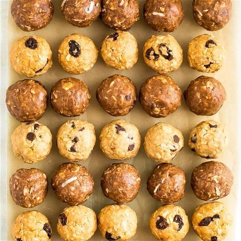 No bake protein balls on plate ready to eat