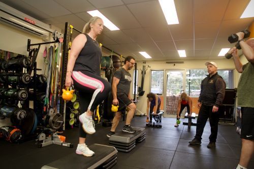 Clients completing a gym workout in the Key to Life studio