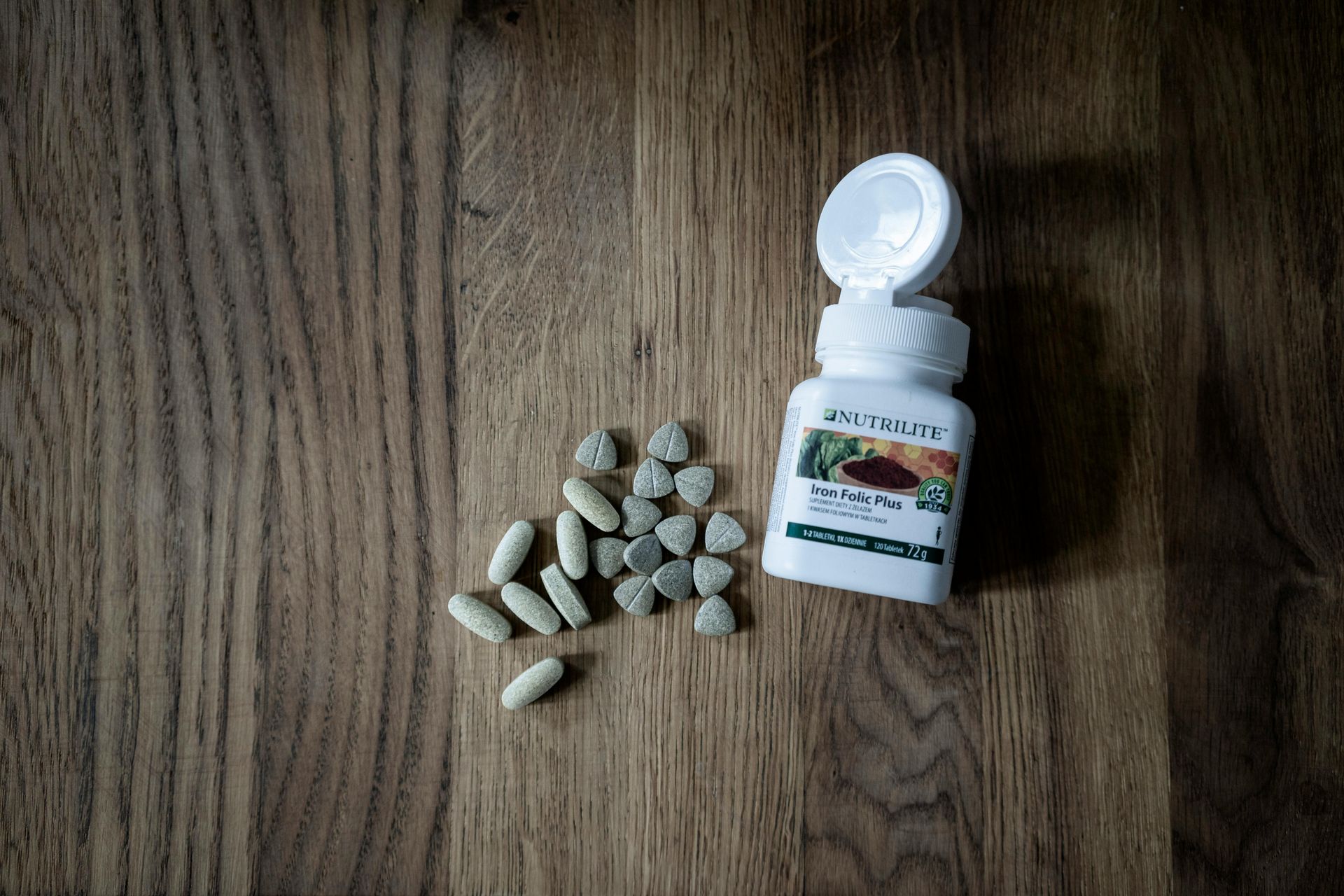 Bottle of iron supplements