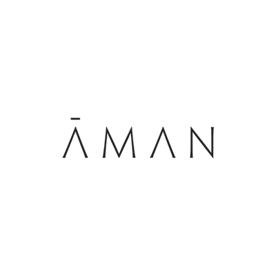 Aman logo: representing the minimalist architectural standards and nature-first philosophy that inspires Kabn Scotland.