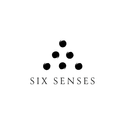 Six Senses logo: reflecting the wellness-led philosophy and nature-integrated design of our luxury off-grid stays.