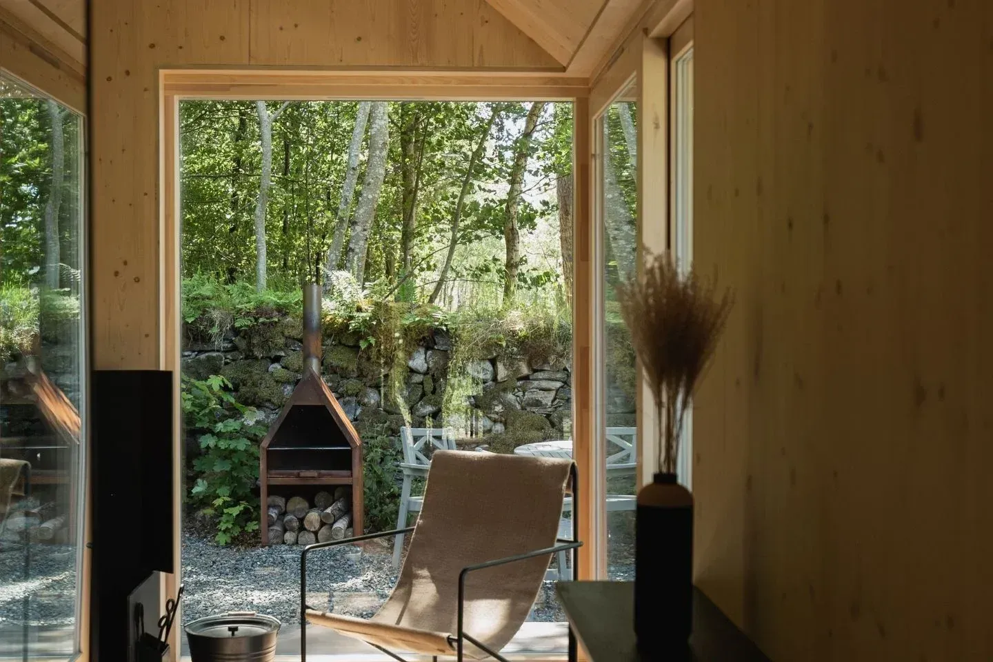 Minimalist cabin interior design.