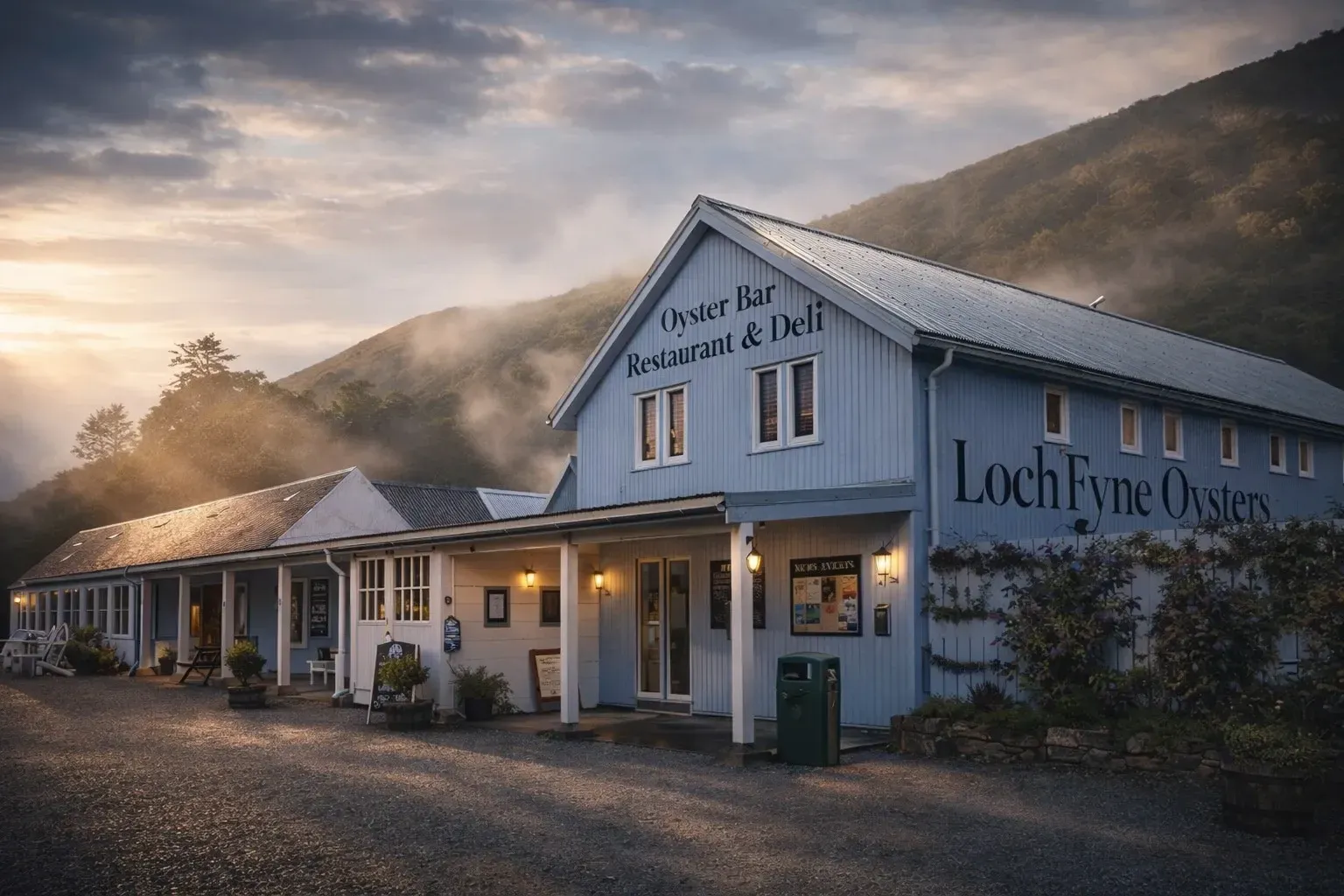The famous Loch Fyne Oyster Bar and Deli, a short drive from Kabn.