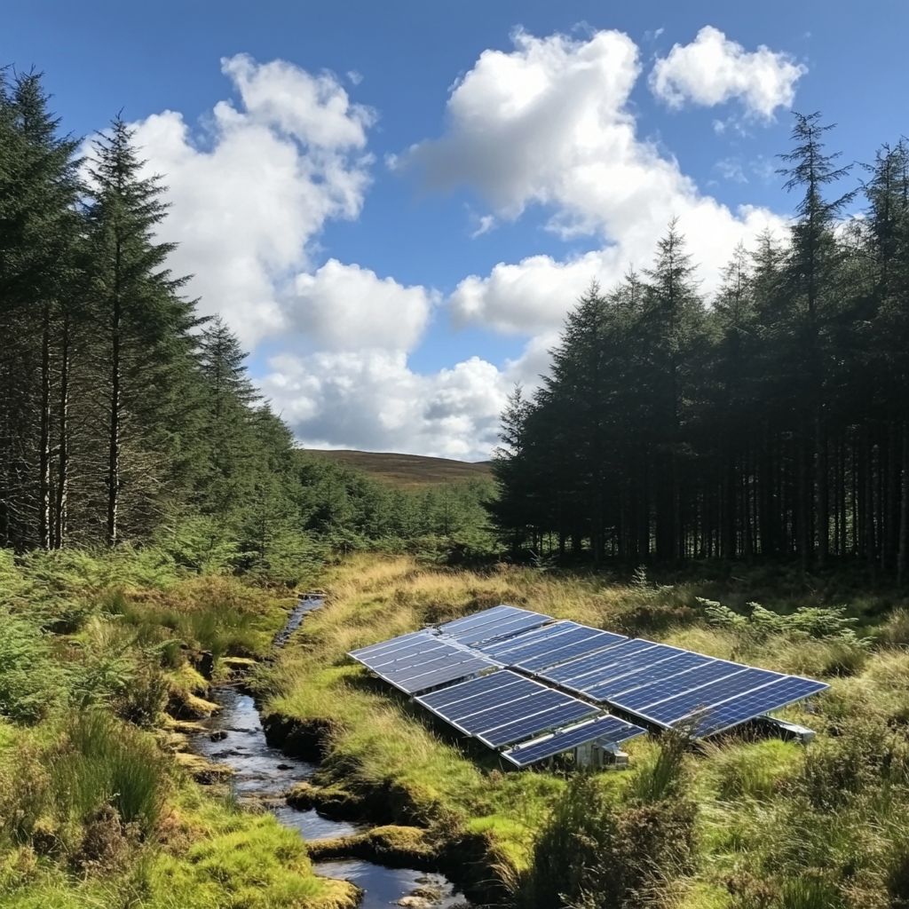 solar panels in a field