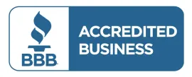 BBB Accredited Business logo in blue and white