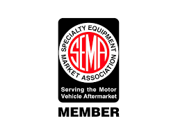 SEMA badge logo reading “Serving the Motor Vehicle Aftermarket Member” in black, white, and red