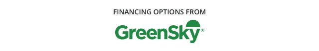 Financing options from GreenSky logo with green text on a white background