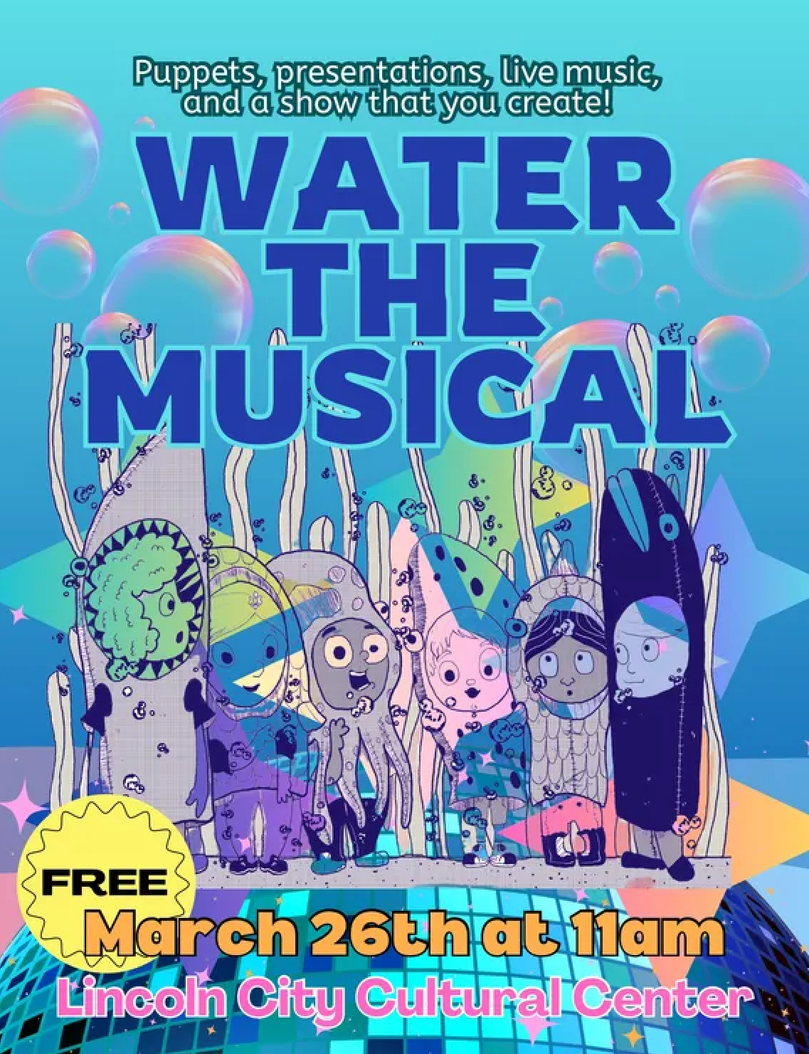 A poster for a musical called water the musical