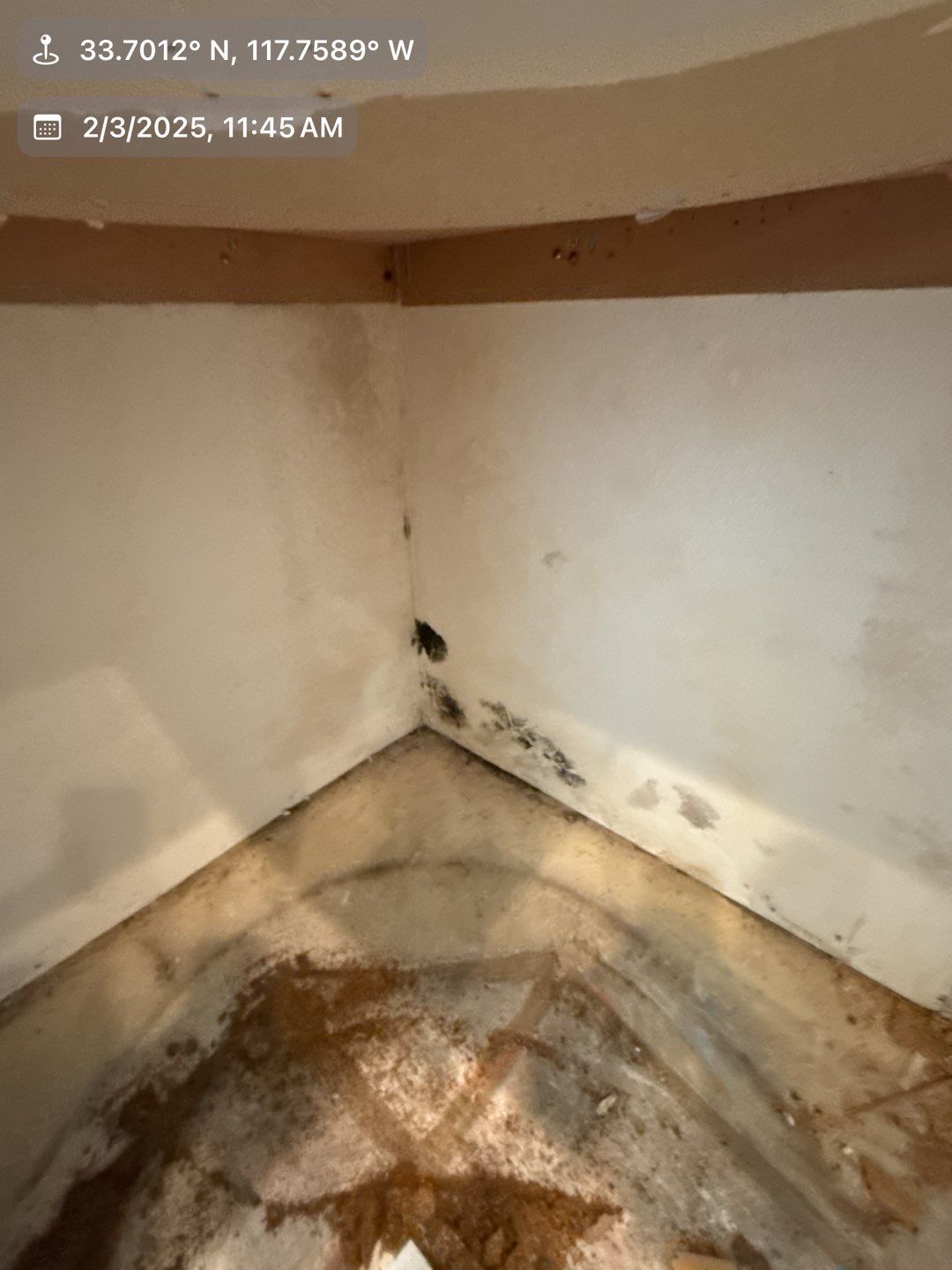A room in a house that is being demolished in Huntington Beach.