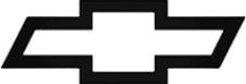 A black and white chevrolet logo on a white background.