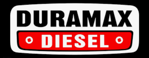 A duramax diesel logo on a black background
