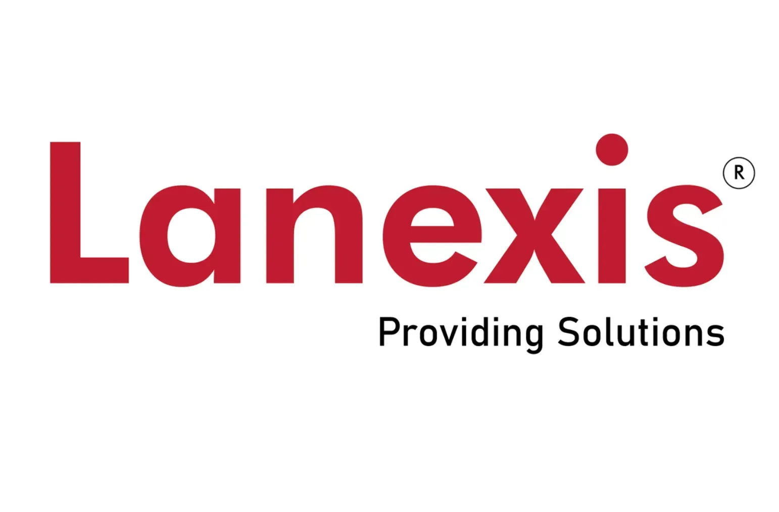 Lanexis logo in red with gray “Providing Solutions” text on a white background