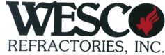 WESCO Refractories, Inc. logo with black text and a red flame icon inside the O