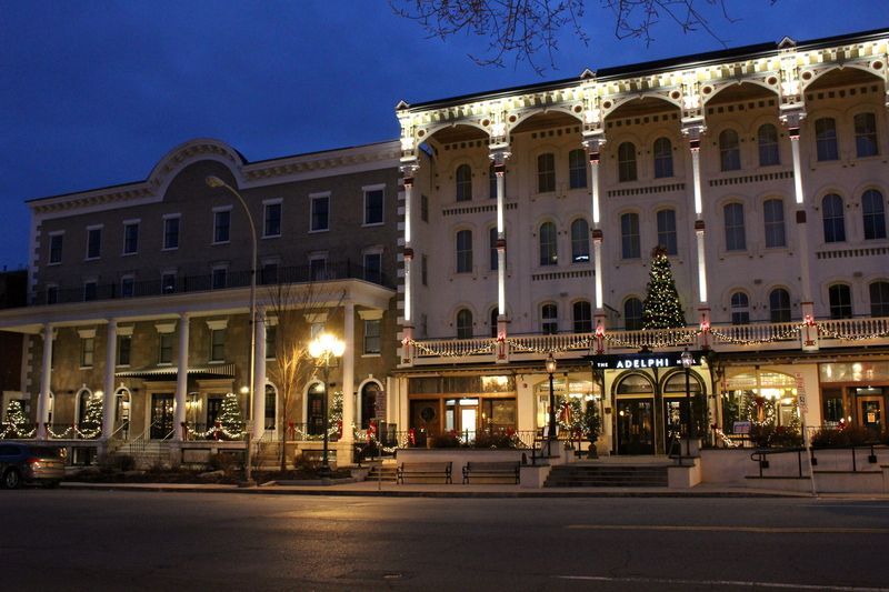 Adelphi Hotel at Christmas, Saratoga Springs, NY, Saratoga County